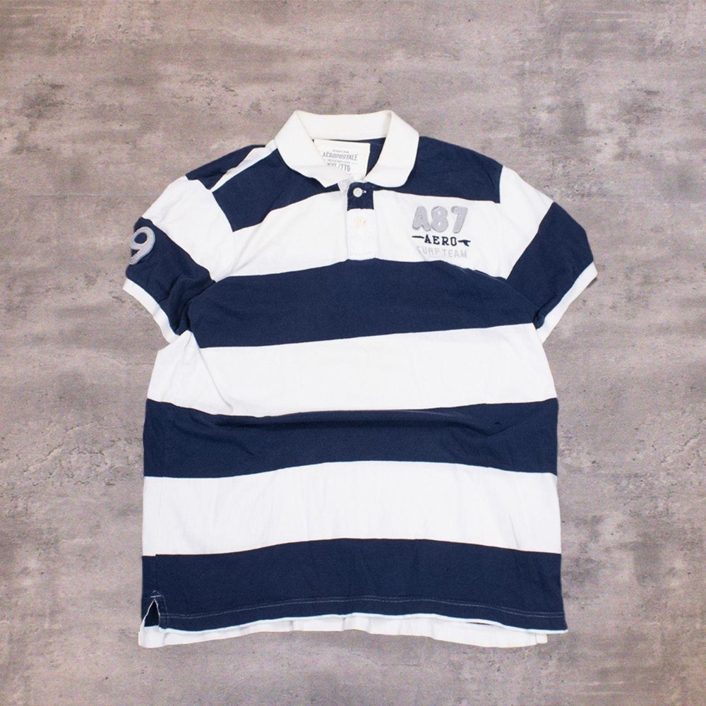 Y2K 2000's Aeropostal Baggy Oversize Mall Surf Polo Short Sleeve Shirt